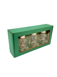 Dekoran papierov balenie na 3 sklenen pohre MACKO10 - zelen - 2