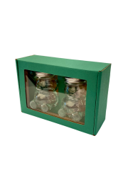 Dekoran papierov balenie na 2 sklenen pohre MACKO22 - zelen - 1