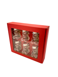Dekoran papierov balenie na 6 sklenench pohrov MACKO5 - erven