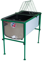 Rozsdamentes fedelez� asztal, 1 m, m�anyag leereszt� szelep